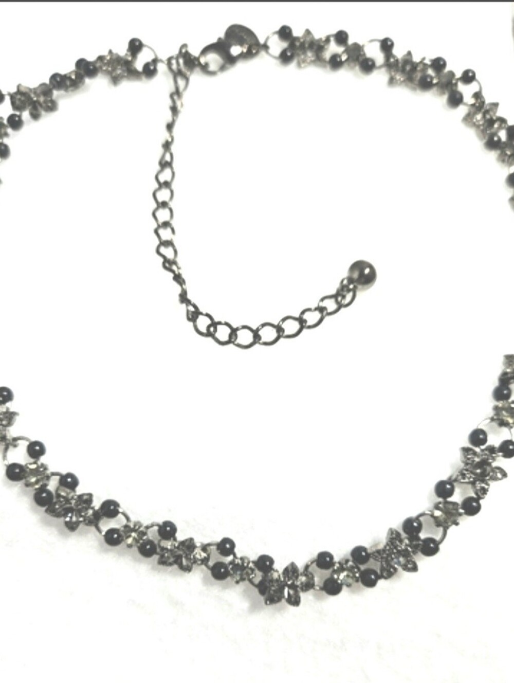 After Thoughts Antiqued Wire Black Rhinestone Choker